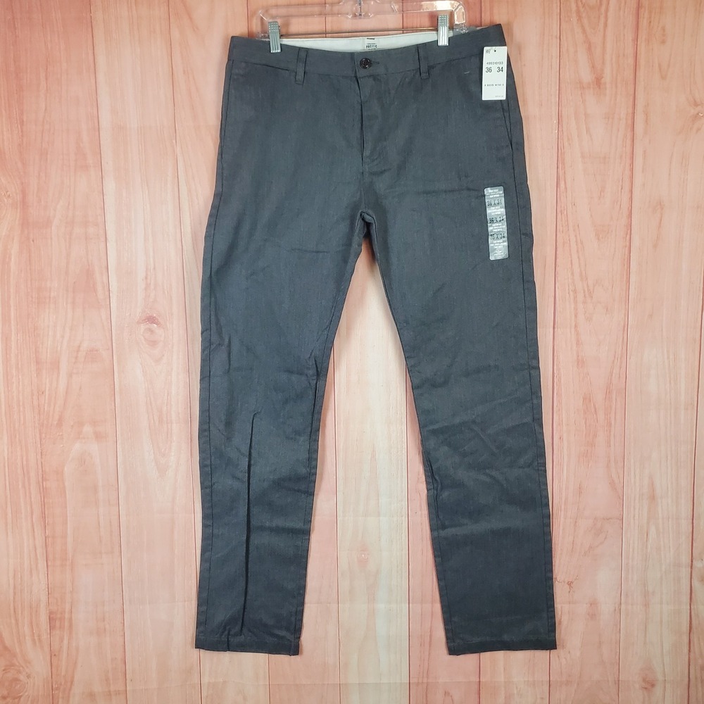 Dockers Modern Khaki Mens Tapered Pants 36X34 Gray Heather Cotton Slash Pockets